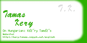 tamas kery business card